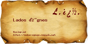 Lados Ágnes névjegykártya